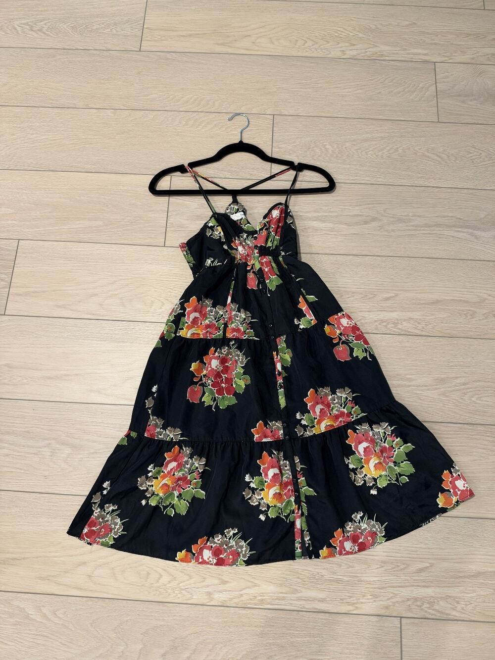 American Eagle Y2k Babydoll Cami Mini Floral Dress Size 0 Boho Empire Waist